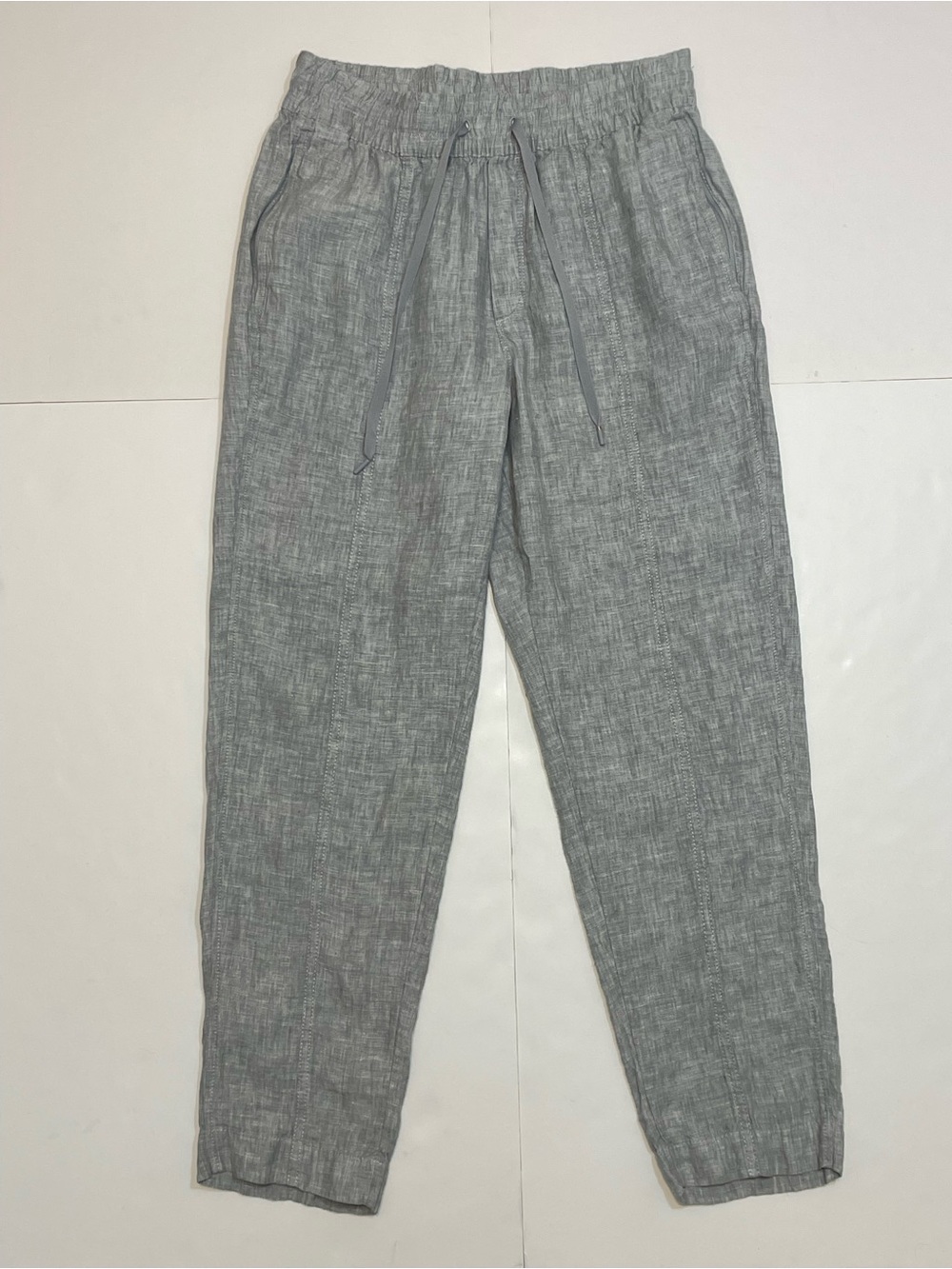 Athleta Bali 100% Linen Gray Women’s Ankle Pants Size S - Picture 2 of 11